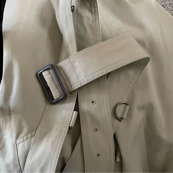 Vintage London Fog Trench Coat Rain Jacket Tan Mens Size 44T 44L Tall Long - Picture 13 of 13